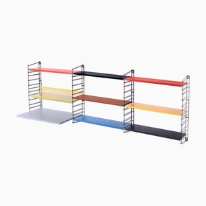 Modular Colored Metal Wall Racks by A.D. Dekker for Tomado, 1950s, Set of 13