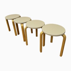 Taburetes vintage de Alvar Aalto para Artek, años 2010. Juego de 4