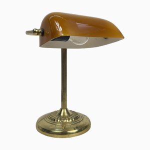 Vintage Ministerial Lampe aus Messing & Glas, 1950er