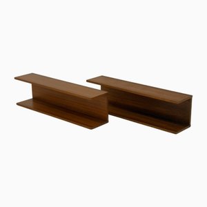 Mid-Century Danish Teak Wall Shelves, 1970s, Set of 2