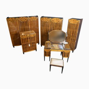 Art Deco Bedroom Suite, 1920s, Set of 6
