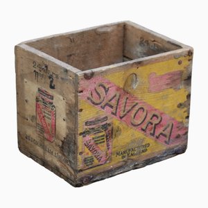Boîte de Rangement Vintage en Bois, Angleterre, 1940s