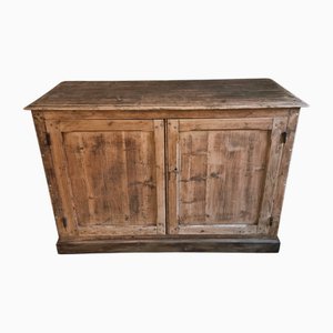 Antique French Pine Two-Door Work Cabinet, 1890s