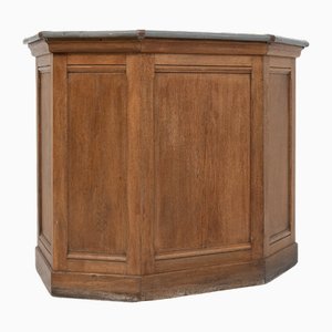 Bancone vintage in quercia e zinco, Francia, 1920