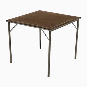 Folding Game Table in Steel and Velvet from Christian Dior, 1970s