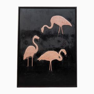 Large Decorative Lacquered Wood Panel, 1950