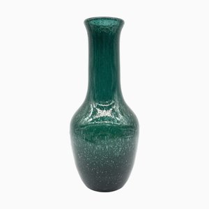 Vaso verde tormalina in vetro espanso, anni '60