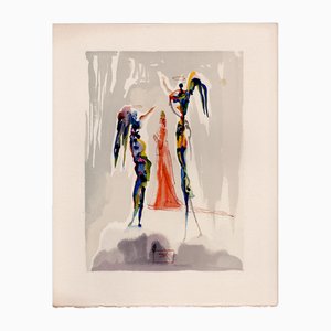 Salvador Dali, Los ángeles del Empyrean, 1964, Xilografía original