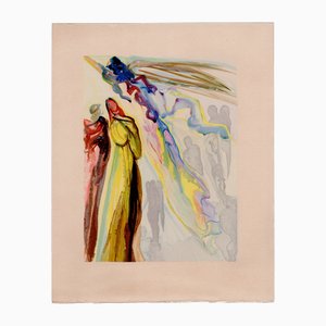 Salvador Dali, Le due corone degli spiriti, 1964, xilografia originale