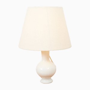 Table Lamp with White Ceramic Base, 1940s