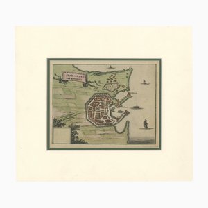 Map of City and Harbour of Rhodes by Olfert Dapper, 1688