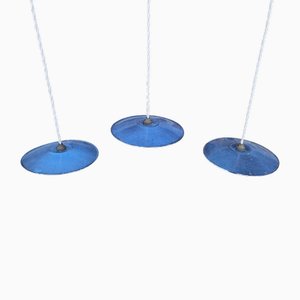 Vintage Industrial Pendant Lights, 1940s, Set of 3