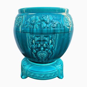 Großer Keramik Übertopf im japanischen Stil, 1800er