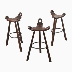 Mid-Century Brutalist Marbella Bar Stools, 1960s, Set of 3