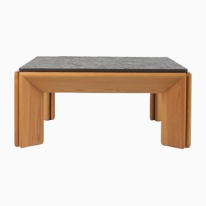 Brutalist Coffee Table with Natural Stone Top, 1970s