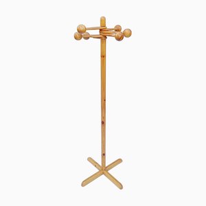 Mid-Century Coat Hanger in Pine attributed to Reiner Daumiller, Sweden, 1980s