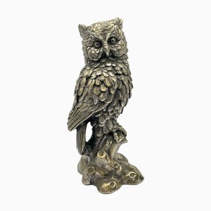 Gufo Art Deco in metallo