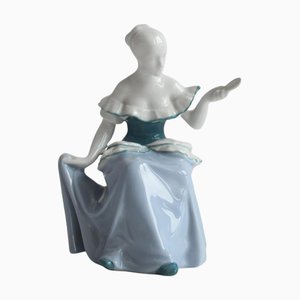 Vintage Porcelain Lady Figurine by Royal Dux, 1960s