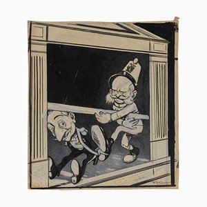 Gabriele Galantara, The Marionettes, Mixed Media on Paper, Early 20th Century