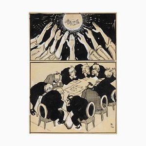 Gabriele Galantara, Peace, Mixed Media on Paper, Early 20th Century