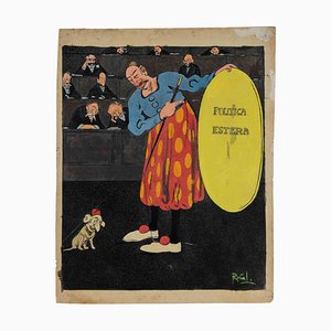 Gabriele Galantara, Foreign Sffairs, Mixed Media on Paper, Early 20th Century