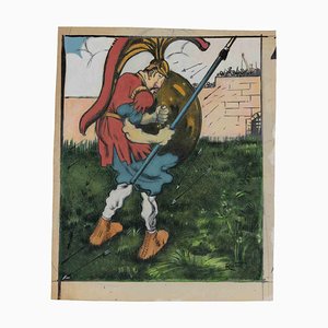 Gabriele Galantara, The Brave Soldier, Mixed Media on Paper, Early 20th Century