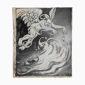 Gabriele Galantara, The Camorra Angel, Mixed Media on Paper, Early 20th Century