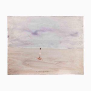 Xavier Tricot, Pole in a Landscape, Mixed Media on Paper, 1991