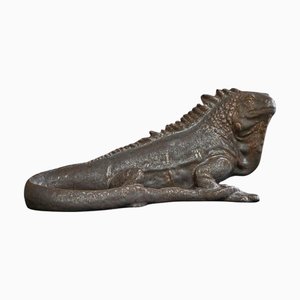 Vintage Glazed Studio Pottery Iguana, 1950s