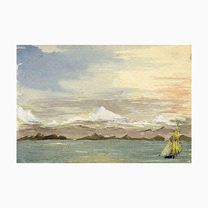 Cmdr Alfred M. Causton RN, Remutaka Range, New Zealand, 1873, Watercolour