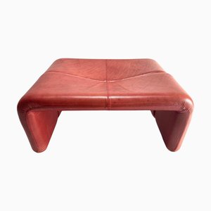 Coronado Fußhocker aus Leder von Tobia Scarpa für B&B Italia, Italien, 1970er