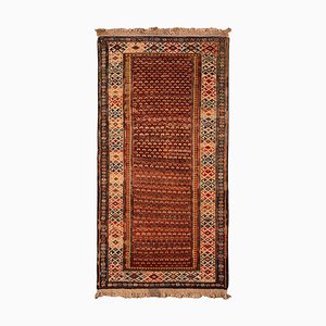 Antiker Soumak Teppich, 19. Jh. Gometrisch, Allover-Muster in gebranntem Rot und Beige