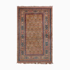 Handgeknüpfter antiker Hamadan Teppich in Beigebraun mit durchgehendem geometrischem Muster