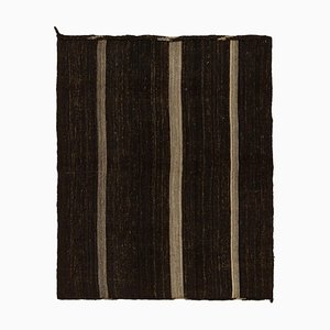 Vintage Kelim Teppich in Beige-Braun Panel-Stil mit Streifen