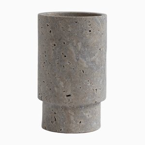 Vase ou Refroidisseur à Vin en Travertin Argenté de Kiwano Concept