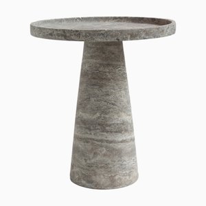 Silver Travertine Cone Side Table from Kiwano Concept