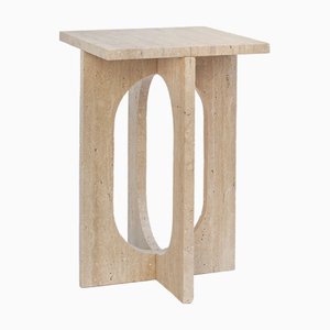 Bond Side Table in Travertine from Kiwano Concept