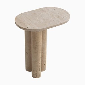Table d'Appoint Trio No. III en Travertin de Kiwano Concept