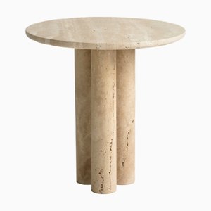 Trio No. II Travertine Side Table from Kiwano Concept