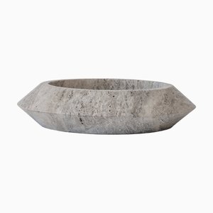 XL Silver Travertine Eclipse Bowl from Kiwano Concept
