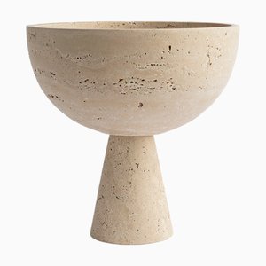 XL Travertine Pedestal Bowl from Kiwano Concept