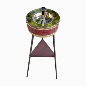 Posacenere vintage con ripiano in teak, anni '60