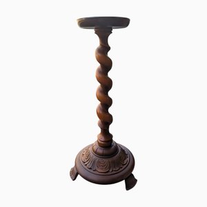 Soporte para plantas vintage de madera torneado, años 60