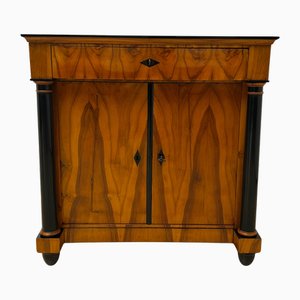 Biedermeier Half-Cabinet in Ebonized Walnut Veneer, South Germany, 1825