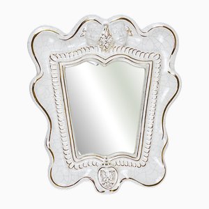 Espejo de pared de terracota de teatro Art Déco atribuido a Gmundner Keramik, Austria, años 50