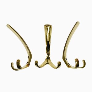 Mid-Century Brass Coat Double Wall Hook by Herta Baller, Vienna, 1950s