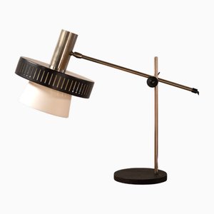 Mid-Century Modern Italian Table Lamp in Steel and Opal Acrylic, 1960s