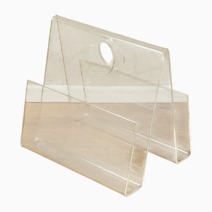 Acrylic Glass Magazine Holder, 1960s