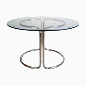 Moderner Midcentury Esstisch aus Glas, 1980