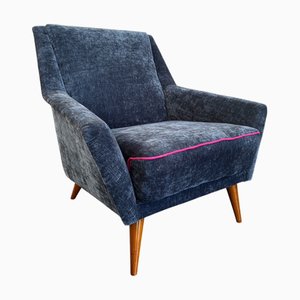Azurblauer Mid-Century Sessel, 1950er